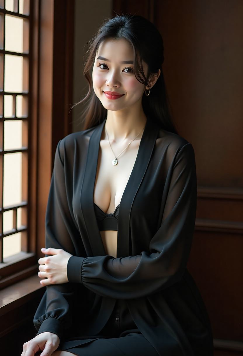 父亲和女儿一起翻看手机里的家庭照片